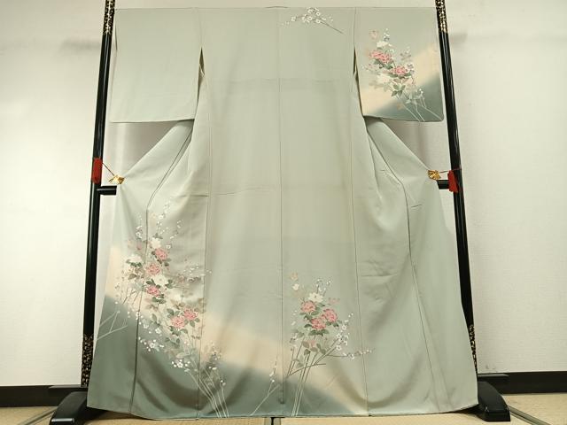 平和屋着物●訪問着 友禅 作家物 枝花文 暈し染め 正絹 逸品 AABI1309fy