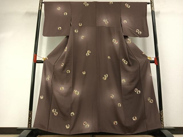 平和屋着物●上質な小紋 総刺繍 松竹梅 暈し染め 金糸 正絹 逸品 AABI1310fy