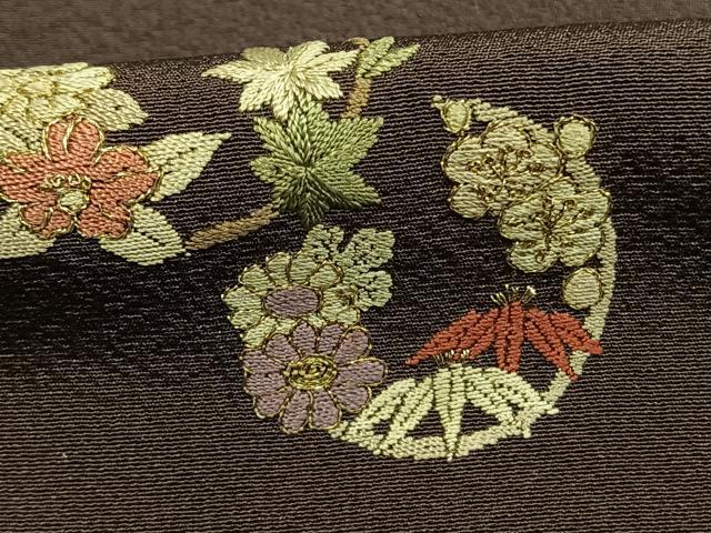 平和屋着物●上質な小紋 総刺繍 松竹梅 暈し染め 金糸 正絹 逸品 AABI1310fy