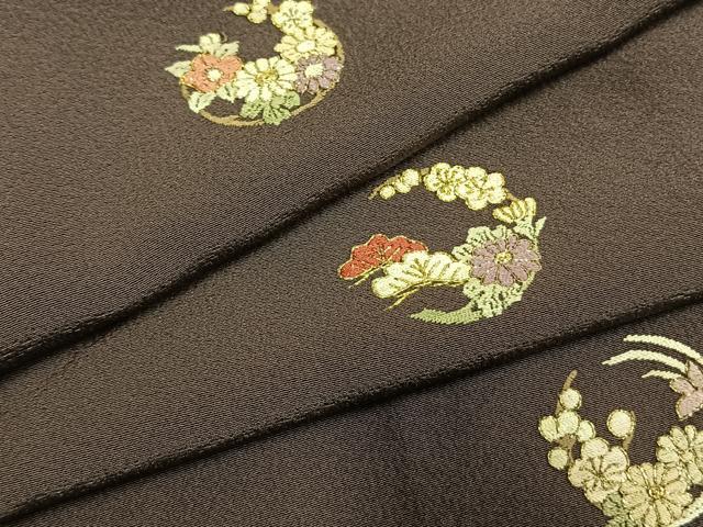 平和屋着物●上質な小紋 総刺繍 松竹梅 暈し染め 金糸 正絹 逸品 AABI1310fy