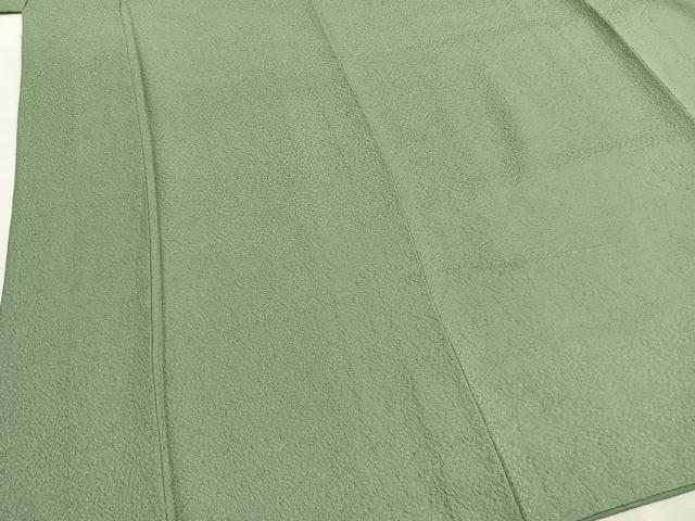 平和屋着物●上質な色無地 山葵色 正絹 逸品 AABI1328fy