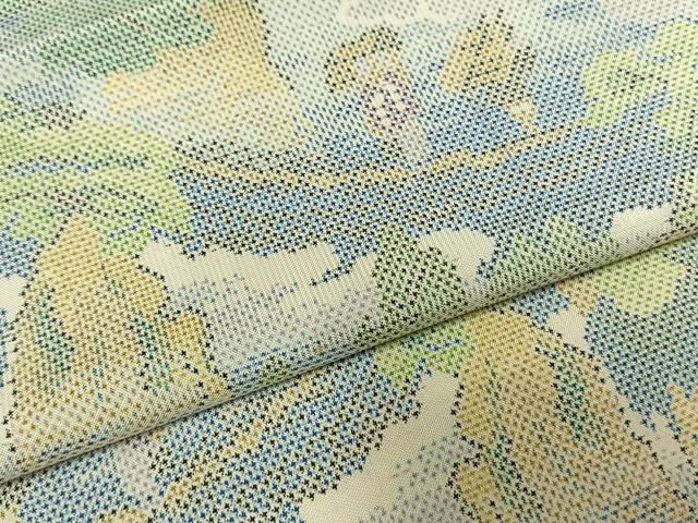平和屋着物●本場大島紬 白大島 一元7マルキ 風景文 正絹 逸品 AABI1329fy