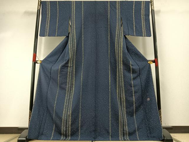 平和屋着物●上質な小紋 作家物 唐草花間道 金彩 ロング丈 正絹 逸品 AABI1330fy