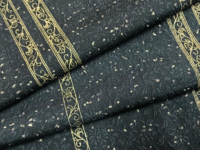 平和屋着物●上質な小紋 作家物 唐草花間道 金彩 ロング丈 正絹 逸品 AABI1330fy