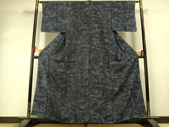 平和屋着物●上質な小紋 中国三大刺繍 スワトウ刺繍 汕頭刺繍 草花文 正絹 逸品 AABI1334fy