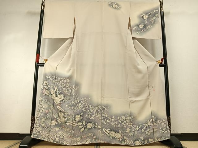 平和屋着物●越後十日町の一流染匠 桐屋・翠山工房 訪問着 辻が花 暈し染め 正絹 逸品 AABI1335fy