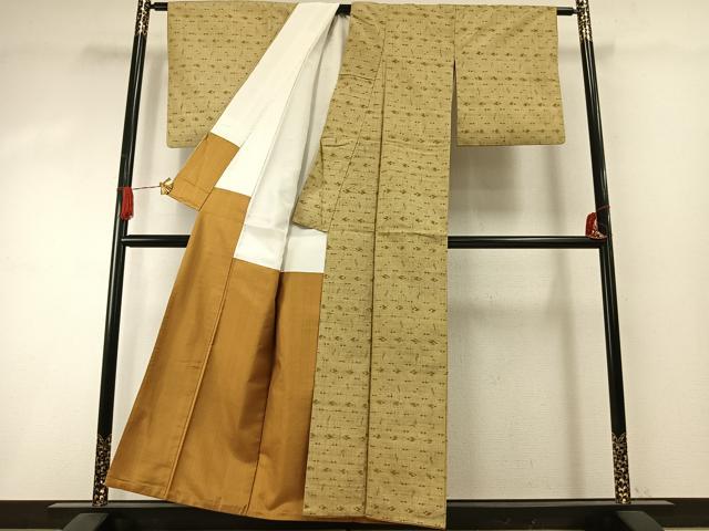 平和屋着物●上質な紬 飛鳥文 正絹 逸品 AABI1342fy