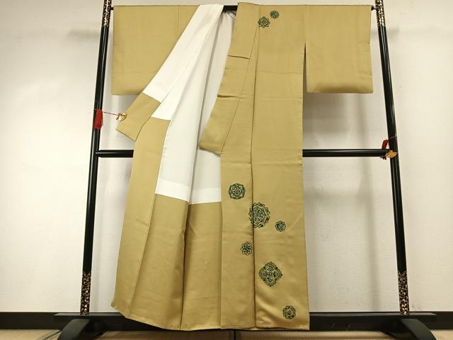 平和屋着物●螺鈿工芸作家 佐野正喜 訪問着 吉祥花文 金彩 正絹 逸品 AABI1346fy