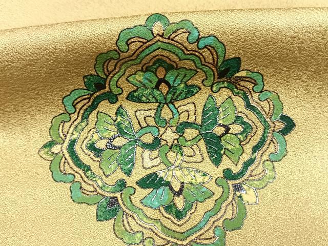平和屋着物●螺鈿工芸作家 佐野正喜 訪問着 吉祥花文 金彩 正絹 逸品 AABI1346fy