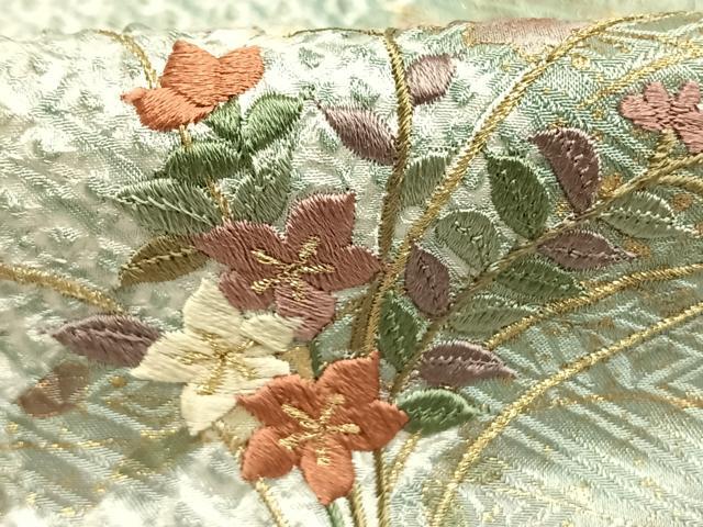 平和屋着物●訪問着 総絞り 刺繍 草花文 金糸 金彩 正絹 逸品 AABI1350fy