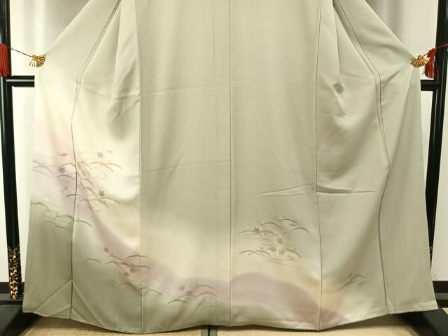 平和屋着物●訪問着 雪芝文 暈し染め 金銀彩 正絹 逸品 AABI1354fy