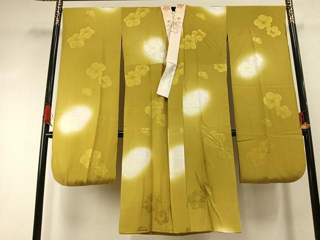平和屋着物●振袖用長襦袢 無双仕立て 舞花文 暈し染め 半衿刺繍 正絹 逸品 AABI1356fy
