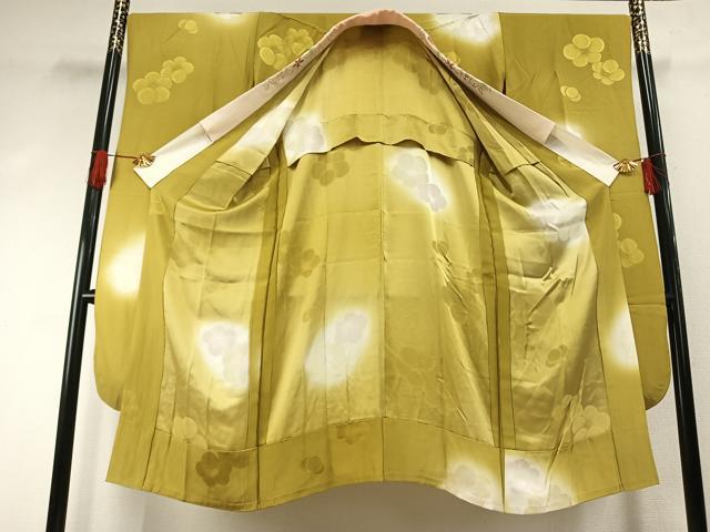 平和屋着物●振袖用長襦袢 無双仕立て 舞花文 暈し染め 半衿刺繍 正絹 逸品 AABI1356fy