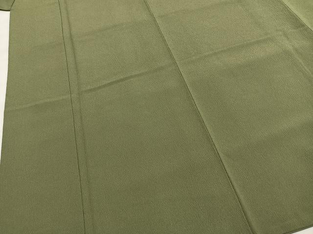 平和屋着物●洗える最高級着物 <英>はなぶさ謹製 色無地 松葉色 洗える着物 AABI1359fy