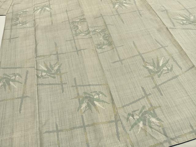 平和屋着物●本場大島紬 白大島 一元絣 笹竹文 正絹 逸品 AABI1363fy