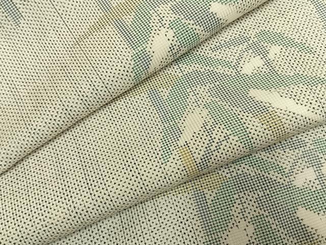 平和屋着物●本場大島紬 白大島 一元絣 笹竹文 正絹 逸品 AABI1363fy