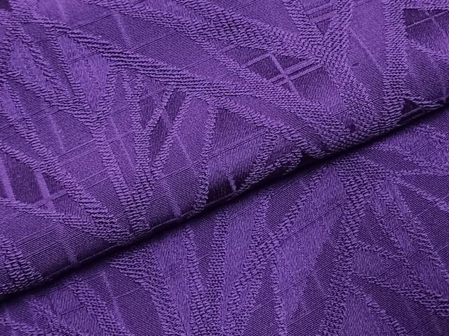 平和屋着物●上質な色無地 枝葉地紋 青紫色 三越扱い 正絹 逸品 AABI1371fy