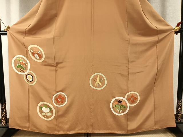 平和屋着物●銀座 志ま亀 色留袖 友禅 花丸文 金彩 正絹 逸品 AABI1383fy