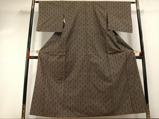 平和屋着物●本場大島紬 一元7マルキ 麻の葉文様 正絹 逸品 AABI1384fy