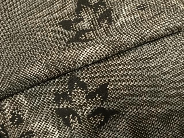 平和屋着物●本場大島紬 カタス9マルキ 草花文 正絹 逸品 未使用 AABI1388fy
