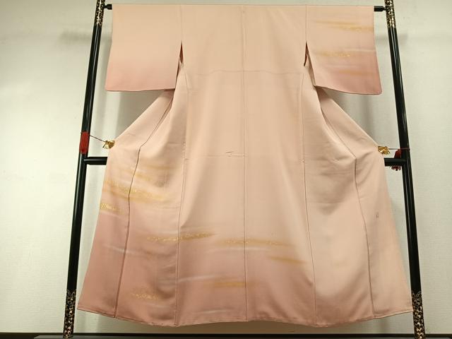 平和屋着物●人間国宝 福田喜三郎 訪問着 霞文 暈し染め 金彩 正絹 逸品 AABI1392fy