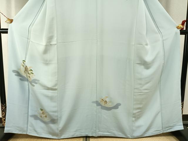 平和屋着物●訪問着 風景立波文 暈し染め 金糸 金彩 正絹 逸品 AABI1395fy