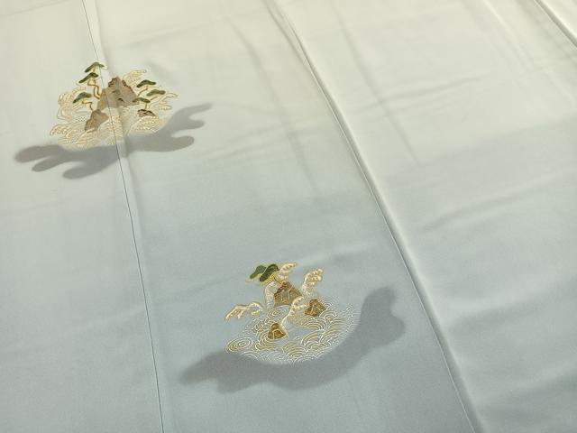 平和屋着物●訪問着 風景立波文 暈し染め 金糸 金彩 正絹 逸品 AABI1395fy