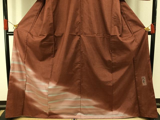 平和屋着物●本場大島紬 染大島 訪問着 作家物 霞文 暈し染め 正絹 逸品 AABI1399fy