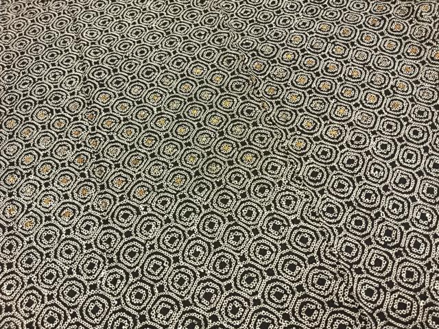 平和屋着物●訪問着 総絞り 花丸文 黒地 金彩 正絹 逸品 AABI1402fy