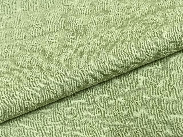 平和屋着物●上質な色無地 花尽くし地紋 若菜色 正絹 逸品 AABI1403fy