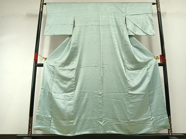 平和屋着物●無地絵羽訪問着 樹林地紋 青磁鼠色 正絹 逸品 AABI1412fy