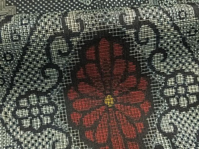 平和屋着物●本場大島紬 花菱 割り込み絣 正絹 逸品 AABI1414fy