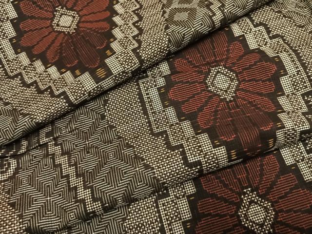 平和屋着物●本場大島紬 龍郷絣 正絹 逸品 AABI1415fy