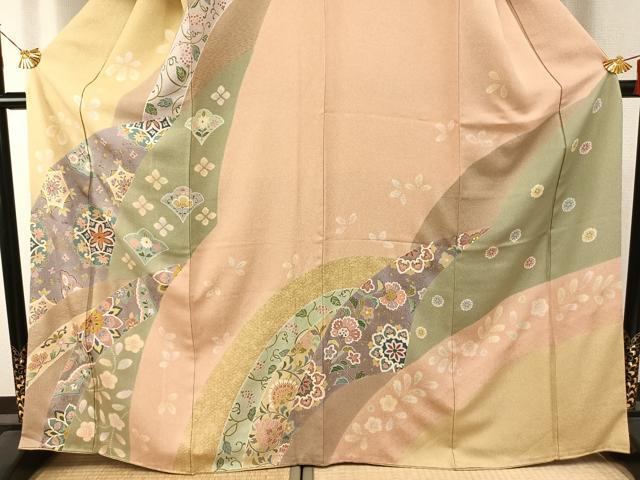 平和屋着物●訪問着 友禅 駒刺繍 吉祥花文 金彩 正絹 逸品 AABI1417fy
