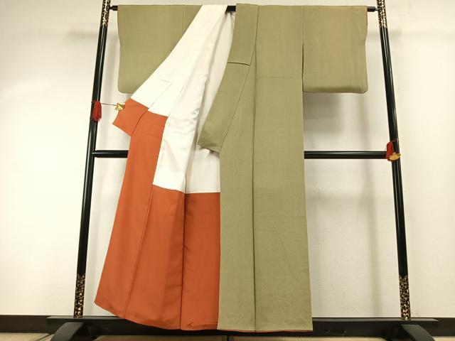 平和屋着物●江戸小紋 鮫小紋柄 鬼しぼ縮緬 正絹 逸品 AABI1418fy