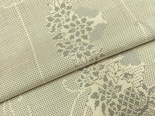 平和屋着物●本場大島紬 白大島 カタス7マルキ 草花文 正絹 逸品 AABI1422fy