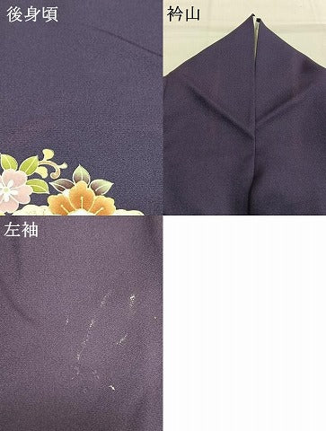 平和屋着物●色留訪問着 友禅 駒刺繍 吉祥花文 金彩 正絹 逸品 AABI1427fy