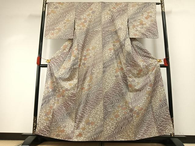 平和屋着物●本場大島紬 染大島 作家物 幾何学文様 正絹 逸品 AABI1429fy