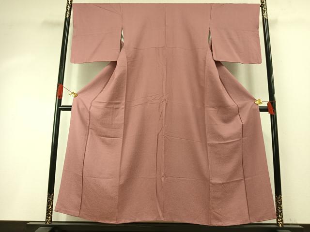 平和屋着物●上質な色無地 石竹色 正絹 逸品 AABI1437fy