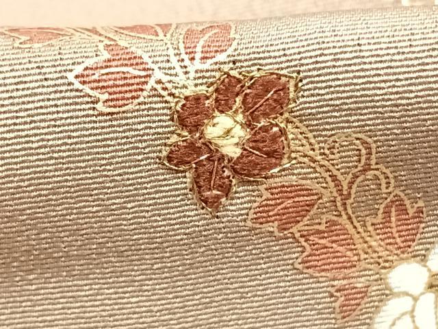 平和屋着物●男性 長襦袢 無双仕立て 友禅 刺繍 草花文 金糸 金彩 正絹 逸品 AABI1438fy