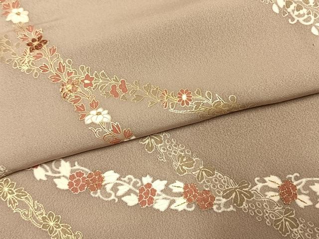 平和屋着物●男性 長襦袢 無双仕立て 友禅 刺繍 草花文 金糸 金彩 正絹 逸品 AABI1438fy