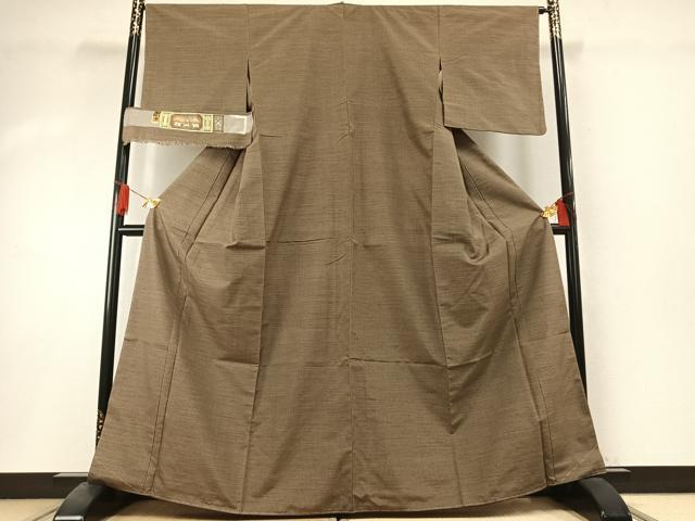 平和屋着物●信州紬 縞 証紙付き 正絹 逸品 未使用 AABI1452fy