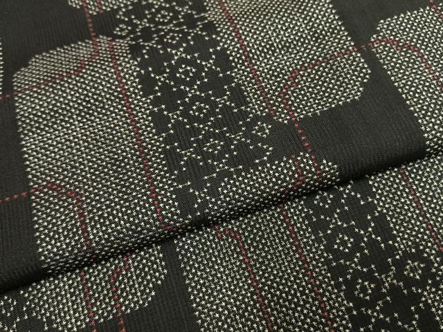 平和屋着物●本場大島紬 一元絣 短冊重ね文 正絹 逸品 未使用 AABI1459fy