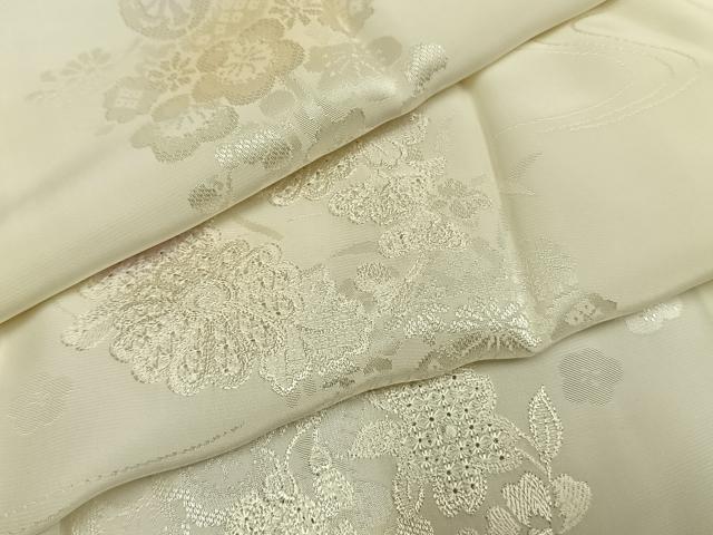 平和屋着物●長襦袢 無双仕立て 中国三大刺繍 汕頭刺繍 スワトウ刺繍 草花地紋 暈し染め 正絹 逸品 未使用 AABI1467fy