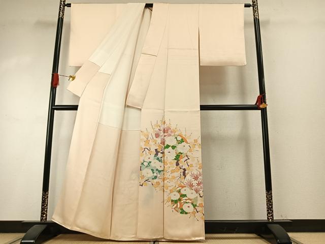 平和屋着物●訪問着 友禅 作家物 刺繍 花丸文 正絹 逸品 AABI1469fy