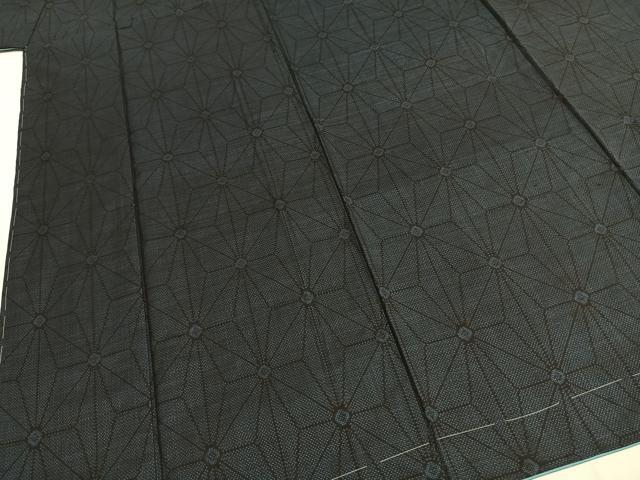 平和屋着物●本場大島紬 一元7マルキ 麻の葉文様 正絹 逸品 未使用 AABI1470fy