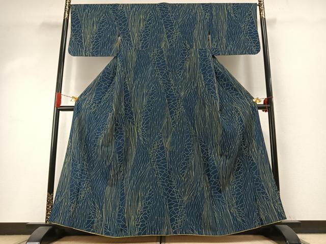 平和屋着物●洗える最高級着物 <英>はなぶさ謹製 小紋 幾何学文様 洗える着物 AABI1472fy