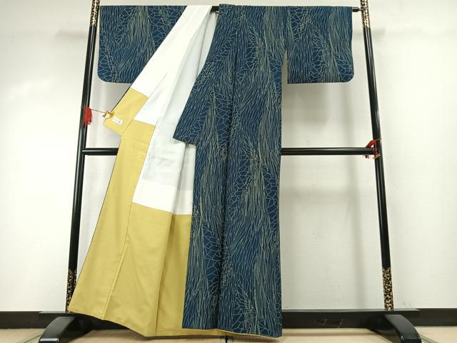 平和屋着物●洗える最高級着物 <英>はなぶさ謹製 小紋 幾何学文様 洗える着物 AABI1472fy
