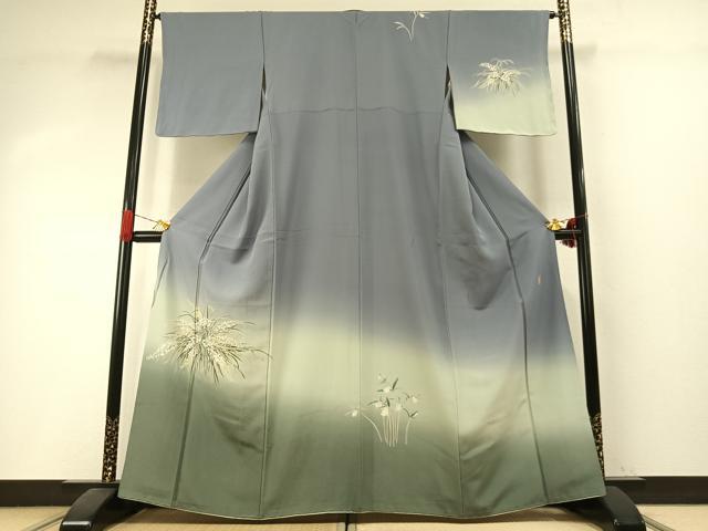 平和屋着物●十日町 加賀草木友禅の第一人者 田村哲彦 訪問着 草花文 暈し染め 正絹 逸品 未使用 AABI1473fy