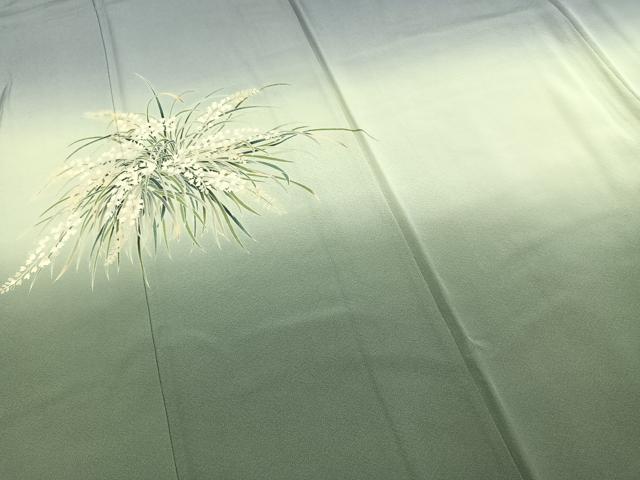 平和屋着物●十日町 加賀草木友禅の第一人者 田村哲彦 訪問着 草花文 暈し染め 正絹 逸品 未使用 AABI1473fy